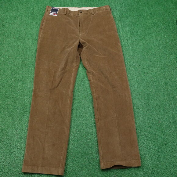 NWT ROUNDTREE & YORKE CORDUROY CLASSIC FIT CHINO FLAT FRONT PANTS 38X34 NEW! - Picture 3 of 8